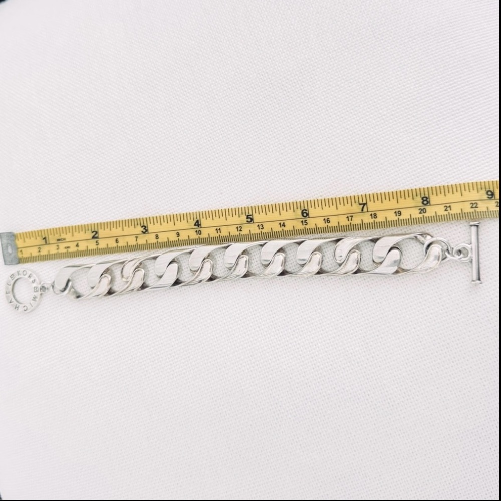 Michael Kors Silver Tone Chunky Chain Link Bracelet Unisex - Picture 4 of 4